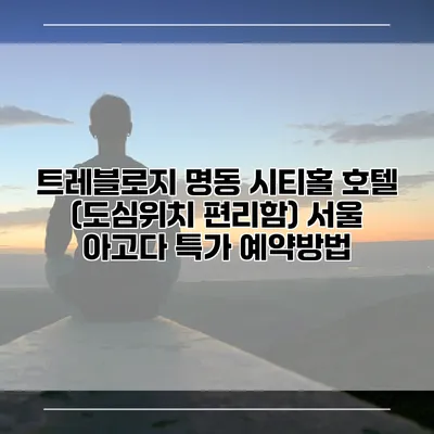 트레블로지 명동 시티홀 호텔 (도심위치 편리함) 서울 아고다 특가 예약방법