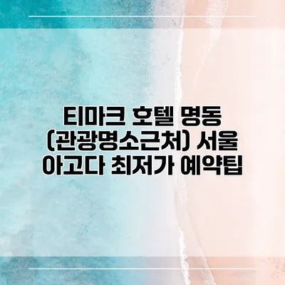 티마크 호텔 명동 (관광명소근처) 서울 아고다 최저가 예약팁