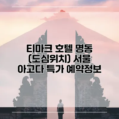 티마크 호텔 명동 (도심위치) 서울 아고다 특가 예약정보