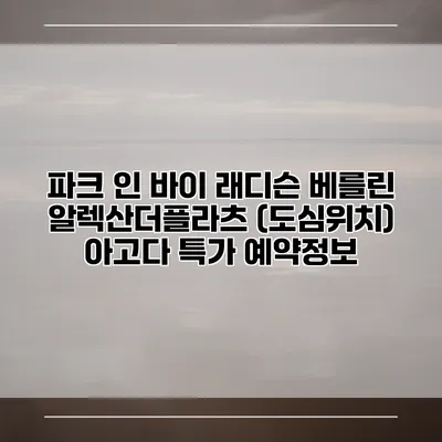 파크 인 바이 래디슨 베를린 알렉산더플라츠 (도심위치) 아고다 특가 예약정보