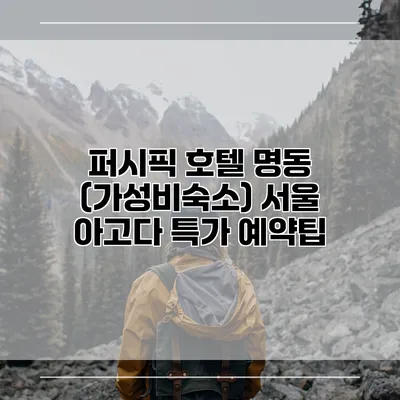 퍼시픽 호텔 명동 (가성비숙소) 서울 아고다 특가 예약팁