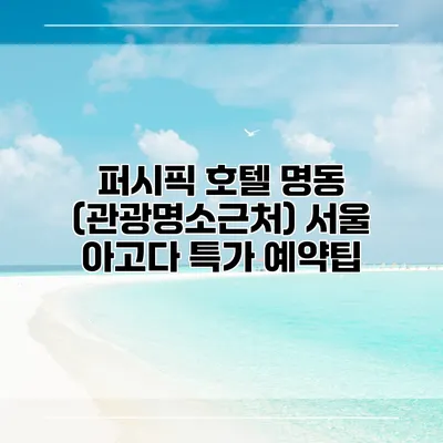퍼시픽 호텔 명동 (관광명소근처) 서울 아고다 특가 예약팁