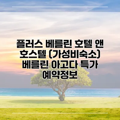 플러스 베를린 호텔 앤 호스텔 (가성비숙소) 베를린 아고다 특가 예약정보