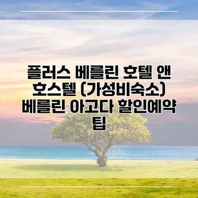 플러스 베를린 호텔 앤 호스텔 (가성비숙소) 베를린 아고다 할인예약 팁