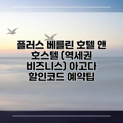 플러스 베를린 호텔 앤 호스텔 (역세권 비즈니스) 아고다 할인코드 예약팁