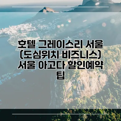 호텔 그레이스리 서울 (도심위치 비즈니스) 서울 아고다 할인예약 팁