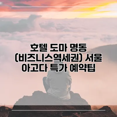 호텔 도마 명동 (비즈니스역세권) 서울 아고다 특가 예약팁