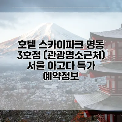 호텔 스카이파크 명동 3호점 (관광명소근처) 서울 아고다 특가 예약정보