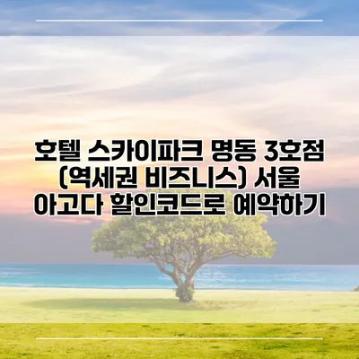 호텔 스카이파크 명동 3호점 (역세권 비즈니스) 서울 아고다 할인코드로 예약하기