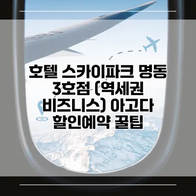호텔 스카이파크 명동 3호점 (역세권 비즈니스) 아고다 할인예약 꿀팁