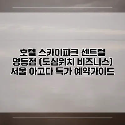 호텔 스카이파크 센트럴 명동점 (도심위치 비즈니스) 서울 아고다 특가 예약가이드
