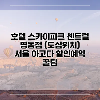 호텔 스카이파크 센트럴 명동점 (도심위치) 서울 아고다 할인예약 꿀팁