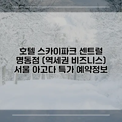 호텔 스카이파크 센트럴 명동점 (역세권 비즈니스) 서울 아고다 특가 예약정보