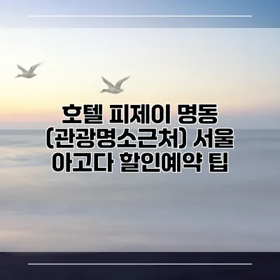 호텔 피제이 명동 (관광명소근처) 서울 아고다 할인예약 팁